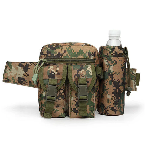Tactical Waist Bag With Water Bottle Attachment - 7 colours available